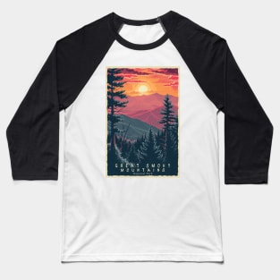 Great Smoky Mountains national park travel poster Baseball T-Shirt